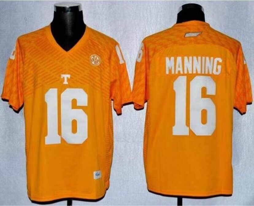 Men's Tennessee Vols #16 Peyton Manning Orange Stitched Jersey